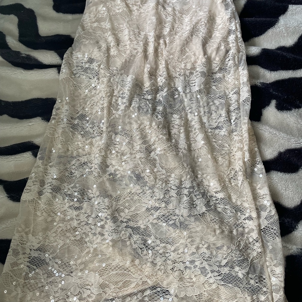 Wild Fable Cream Lace Sequin long skirt falda